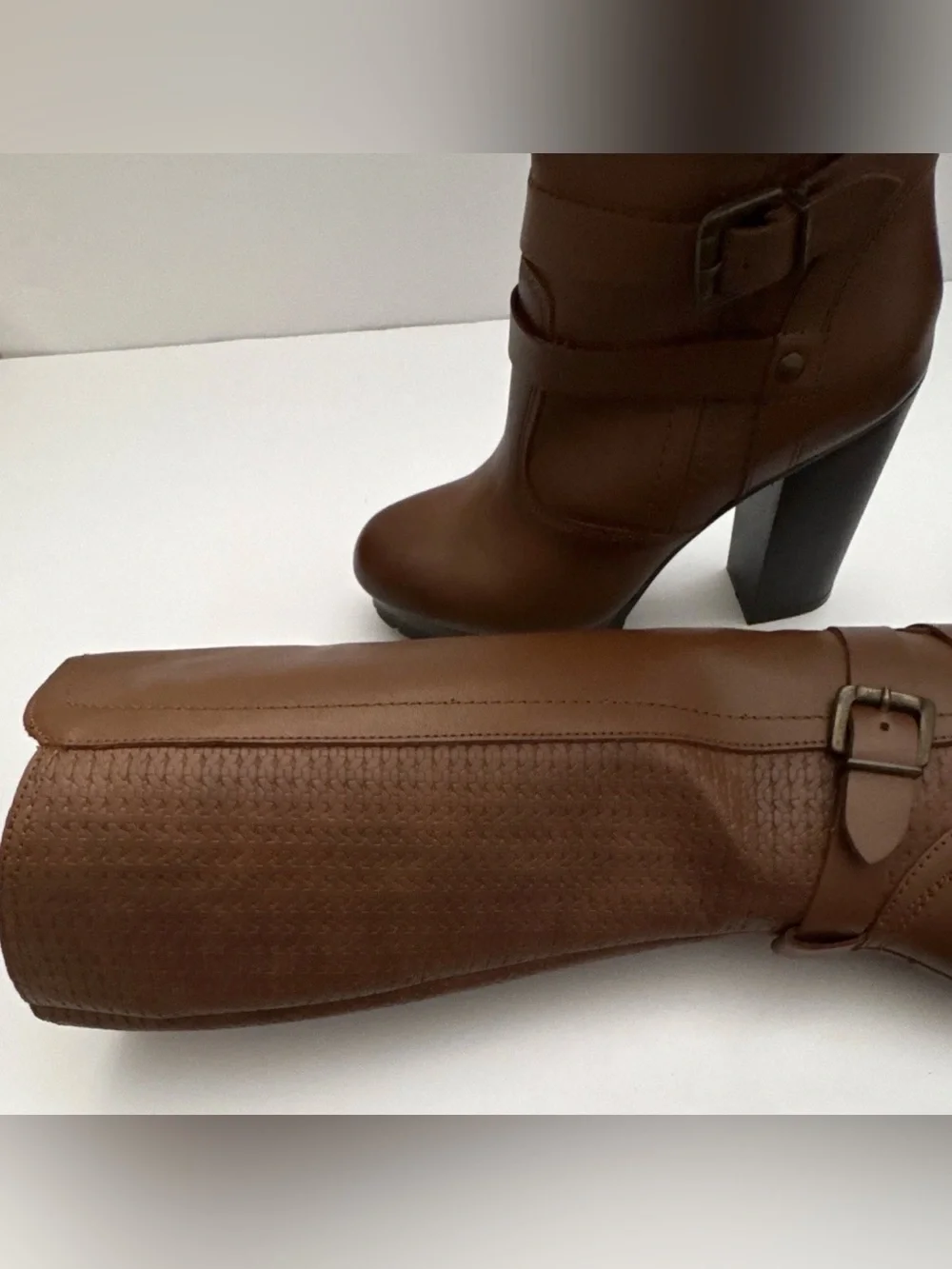 ANDREA  Chestnut Brown Knee-High Platform Boots